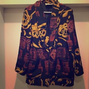 Oversized printed blazer